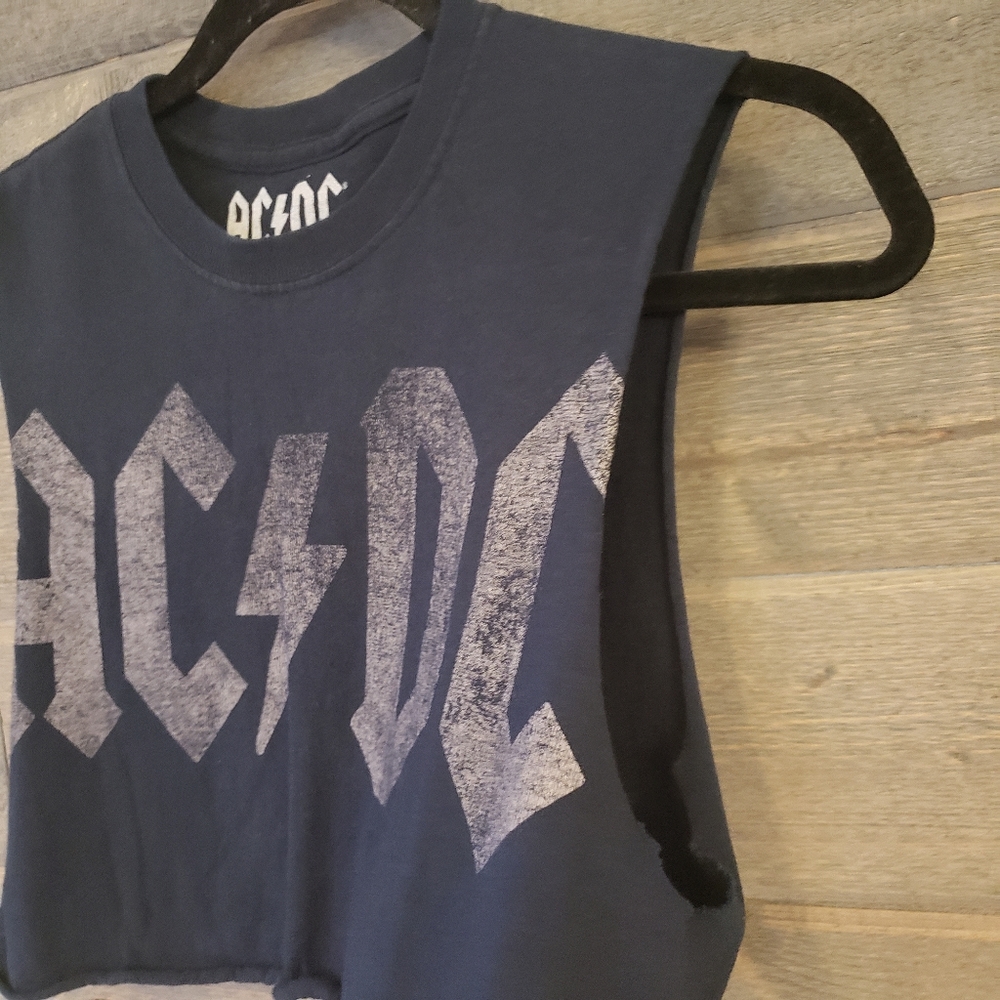 AC/DC Graphic Cotton Band Tee Small Cropped - Picture 4 of 6